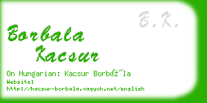 borbala kacsur business card